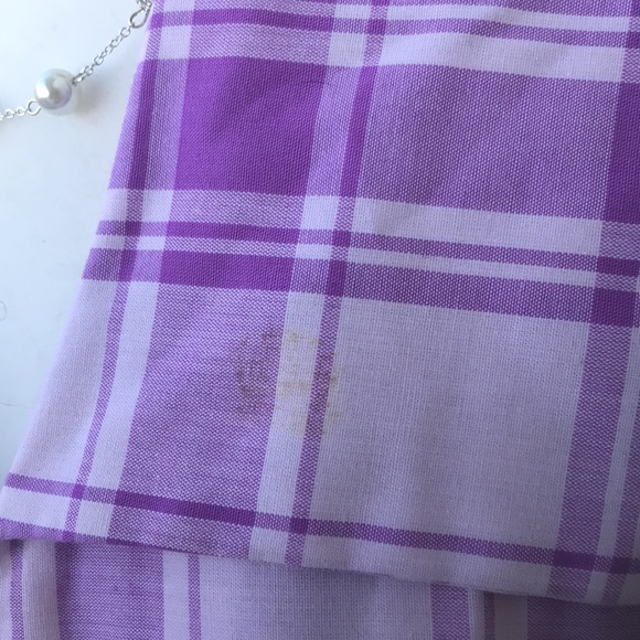 Vintage 60s 70s Drop Waist Purple Plaid Mini Dress - Picture 3 of 6